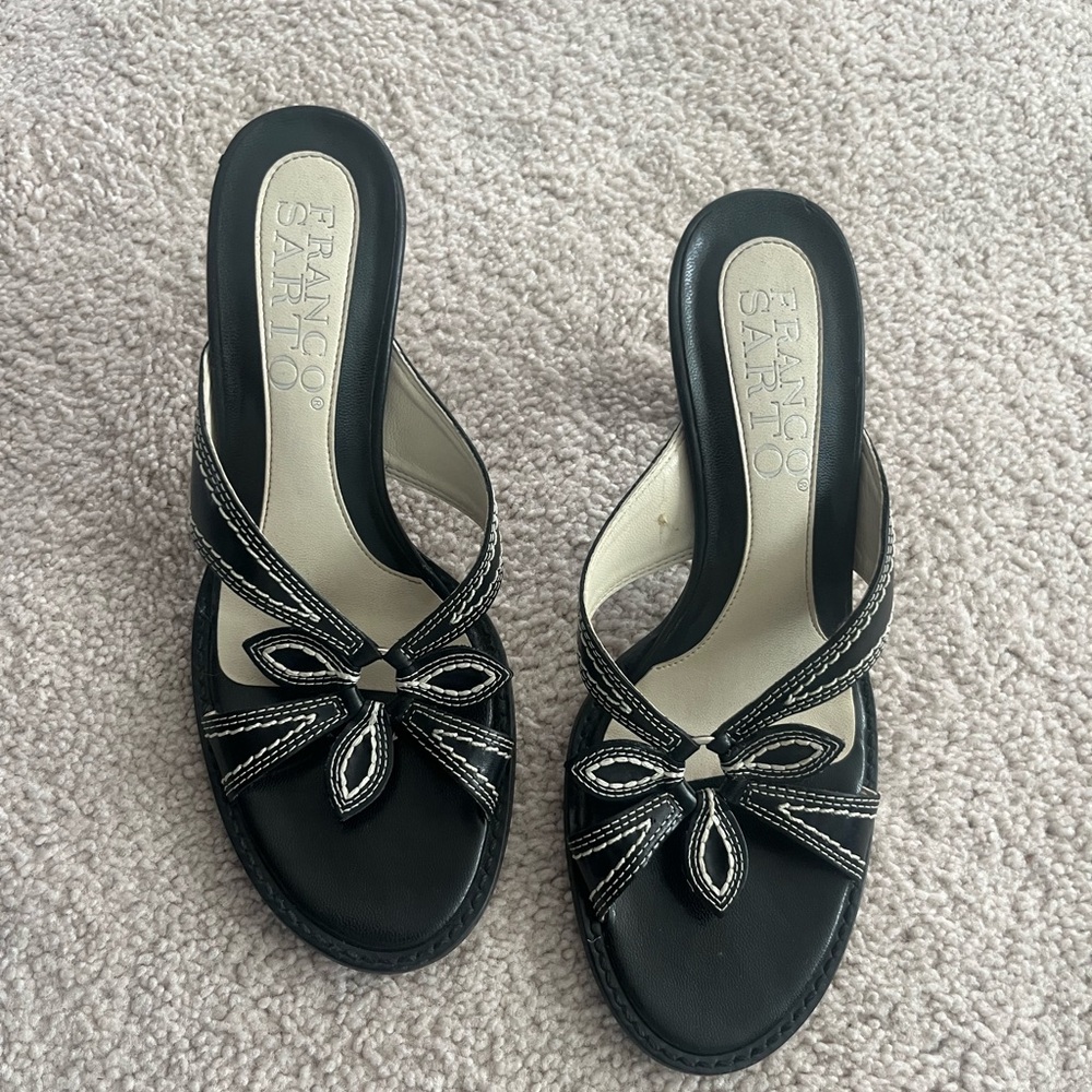 Franco Sarto Black and White Women's Sandals
